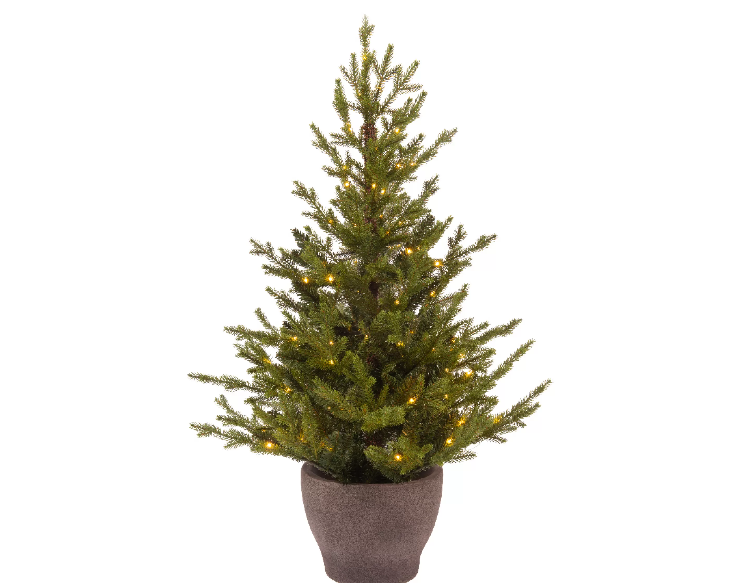 4Ft Potted Luxury Norway Spruce Pre-Lit Mini Artificial Christmas Tree*Christmas Land Outlet