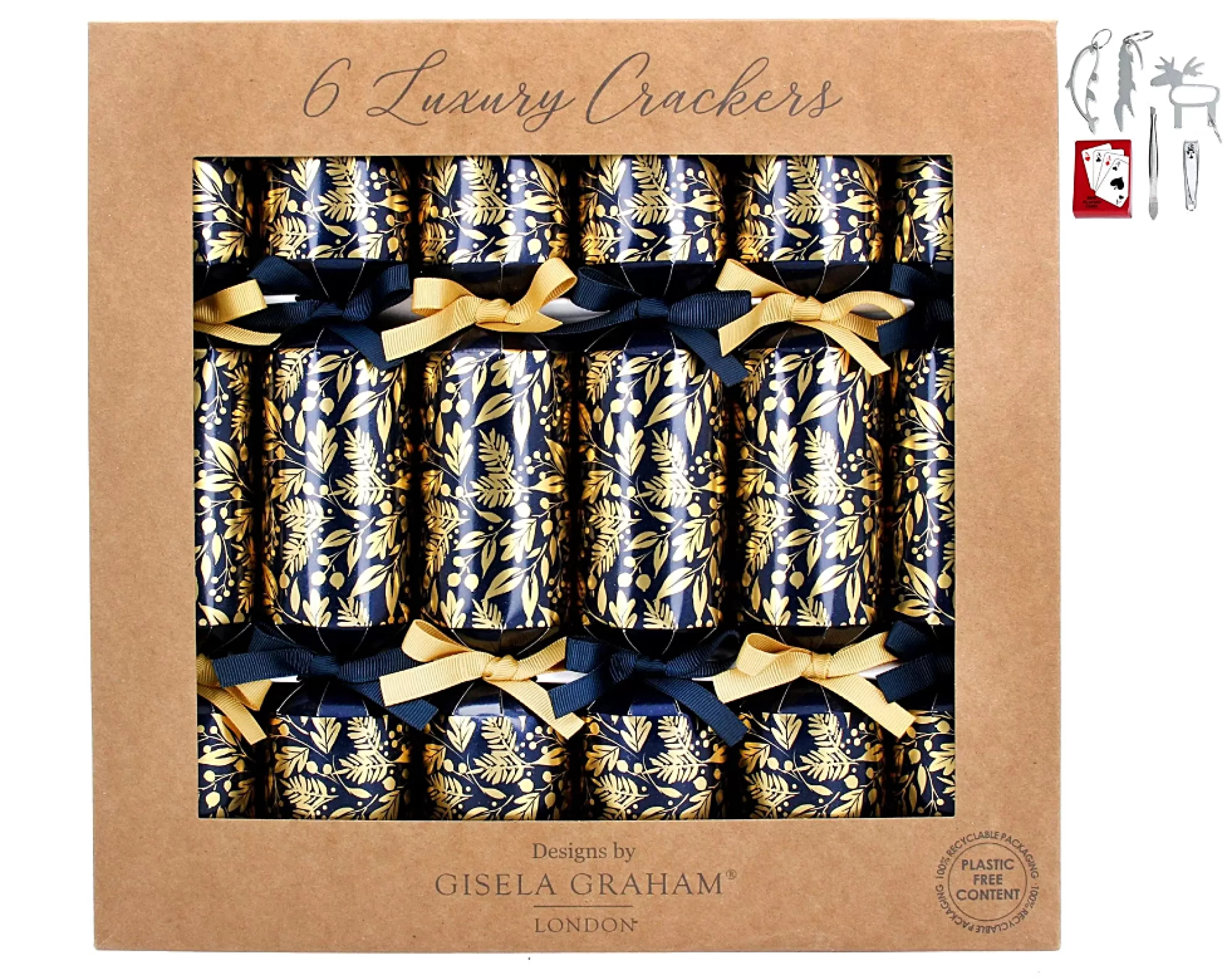 Christmas Crackers – Blue Gold Floral Design*Christmas Land Online